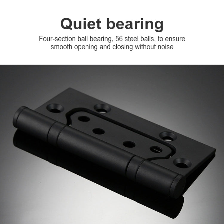 4 Inch Hinge Stainless Steel Bearing Loose-leaf Solid Wood Door Mute Thickening Folding Hundred-page Hinge, Size:4x3x2.5cm, Color:Black