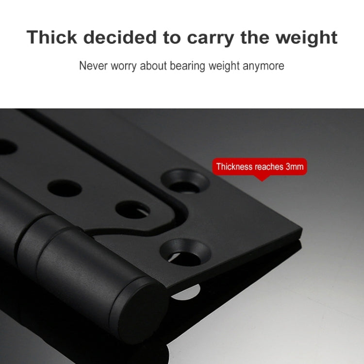 4 Inch Hinge Stainless Steel Bearing Loose-leaf Solid Wood Door Mute Thickening Folding Hundred-page Hinge, Size:4x3x3.0cm, Color:Black