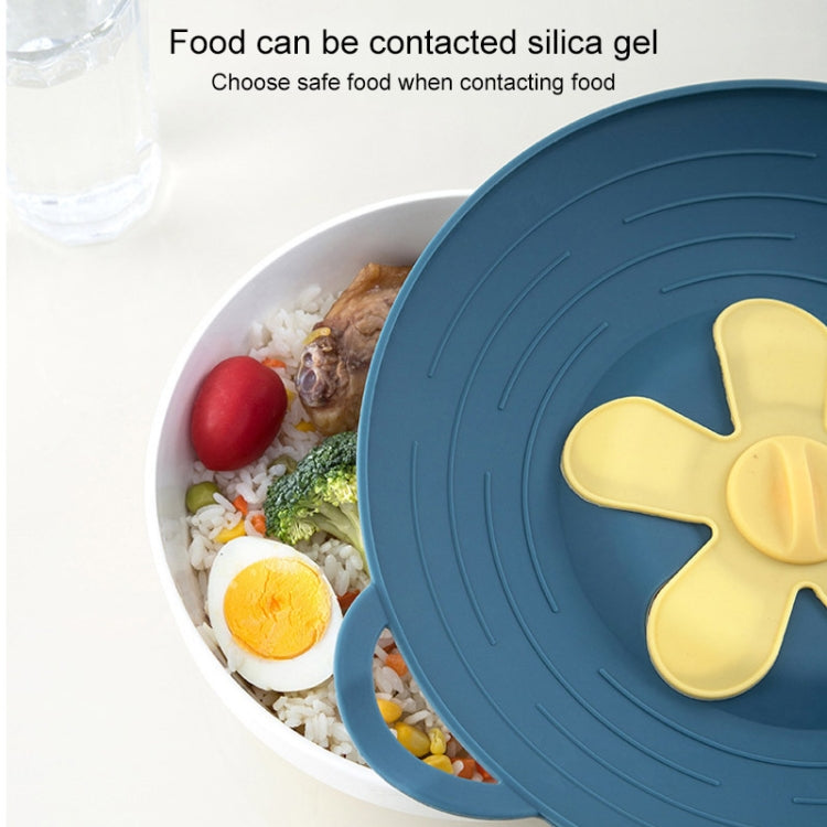 Silicone Anti-spill Pot Lid High Temperature Resistant Splash-proof Anti-boiling Thickened Casserole Lid Petal Fresh Cover, Size: 32.5x27cm