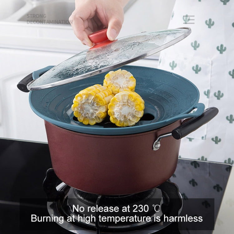 Silicone Anti-spill Pot Lid High Temperature Resistant Splash-proof Anti-boiling Thickened Casserole Lid Petal Fresh Cover, Size: 32.5x27cm