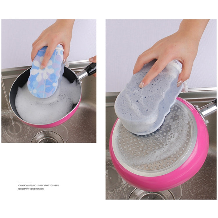 3 PCS Kitchen Multipurpose Environmental Protection Printing Mesh Cleaning Sponge Brush, Random Color Delivery