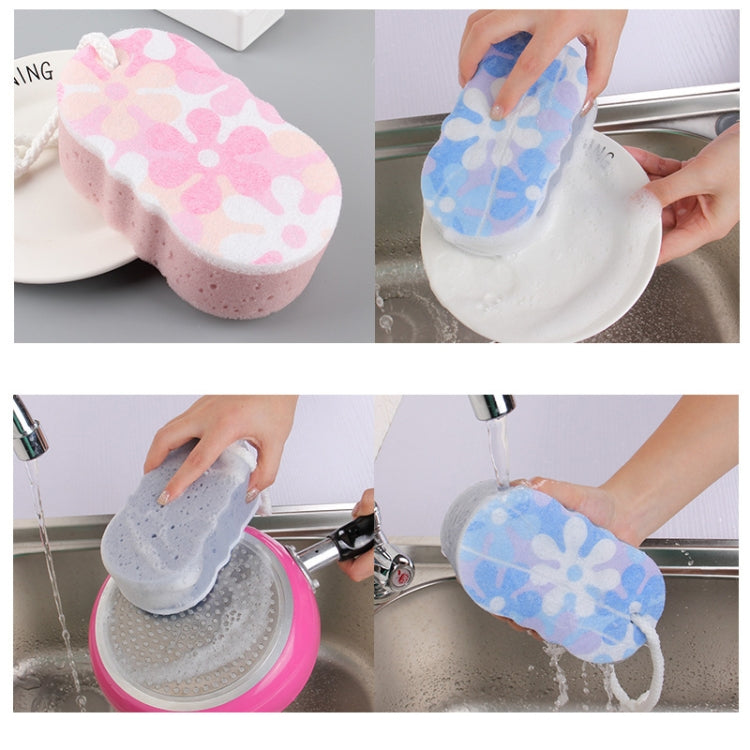 3 PCS Kitchen Multipurpose Environmental Protection Printing Mesh Cleaning Sponge Brush, Random Color Delivery