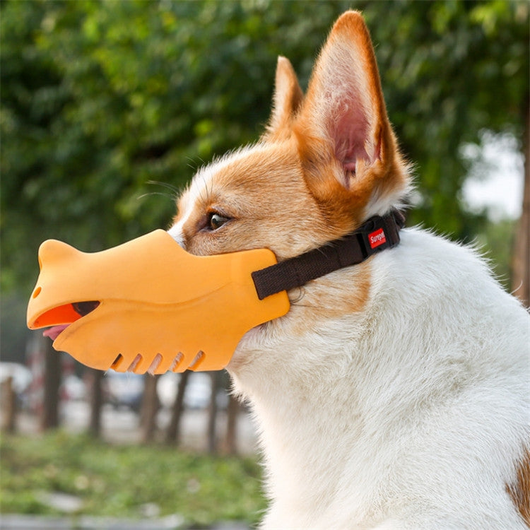 Pet Dog Muzzle Anti-bite Anti-call Silicone Muzzle, Size:XL