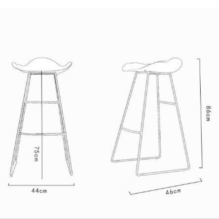 Nordic Design Upholstered PU Leather Pad Metal Base Room Counter Bar Stool(Coffee)