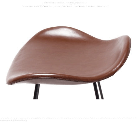 Nordic Design Upholstered PU Leather Pad Metal Base Room Counter Bar Stool(Coffee)