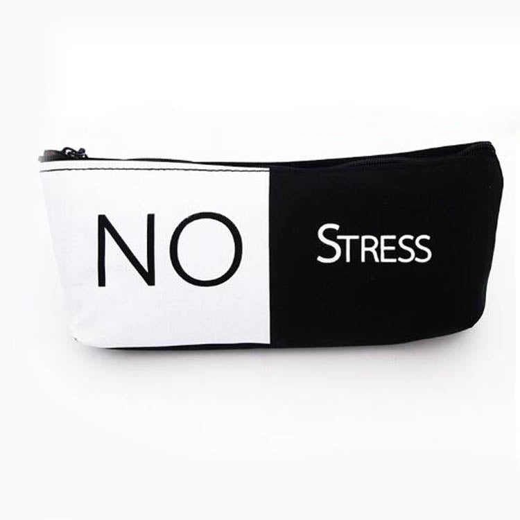 Cute Black White Pencil Case Stationery Pouch Office School Supplies
