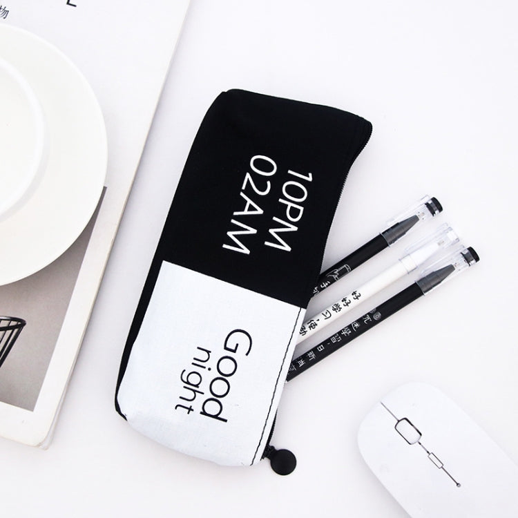 Cute Black White Pencil Case Stationery Pouch Office School Supplies