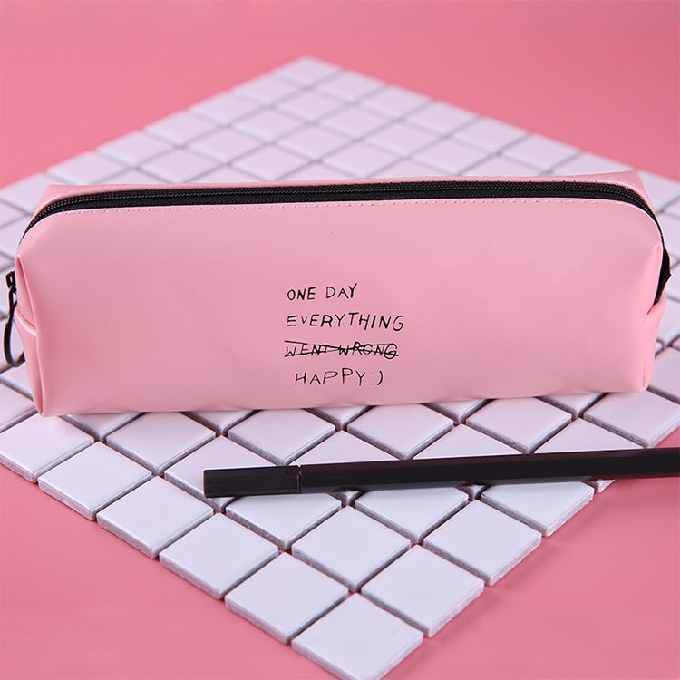 Letter Pattern Pencil Case Pencil Bag School Students Stationery Office Supplies Soft PU Pencilcase Gift Cute Pencil Box Pouch