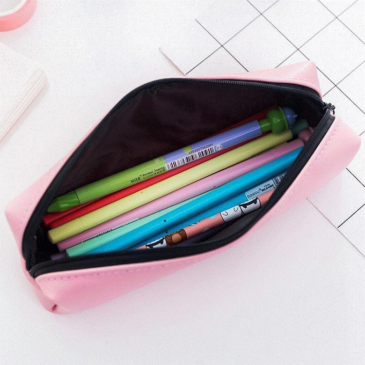 Letter Pattern Pencil Case Pencil Bag School Students Stationery Office Supplies Soft PU Pencilcase Gift Cute Pencil Box Pouch