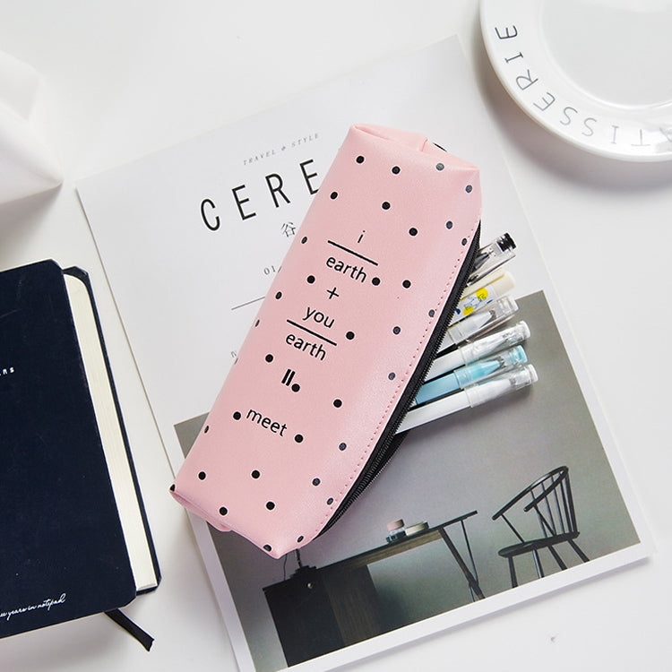 Letter Pattern Pencil Case Pencil Bag School Students Stationery Office Supplies Soft PU Pencilcase Gift Cute Pencil Box Pouch