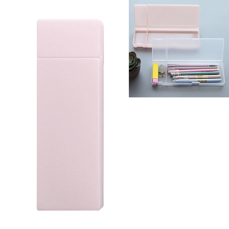 Simple Transparent Pencil Case Frosted Plastic Pencil Pens Storage Box Stationery Office Supplies