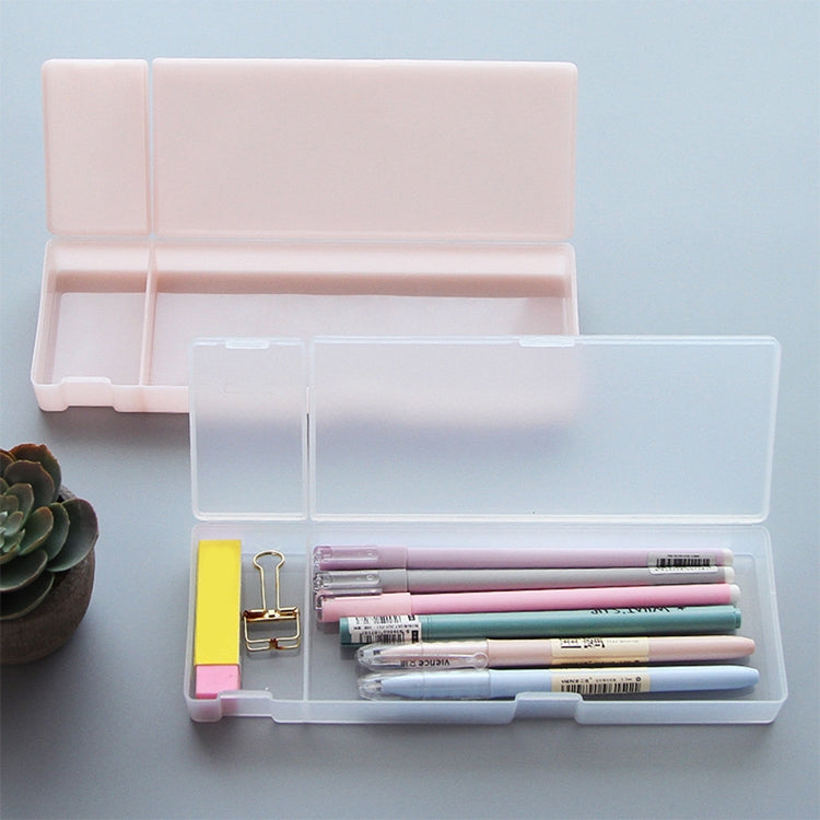 Simple Transparent Pencil Case Frosted Plastic Pencil Pens Storage Box Stationery Office Supplies