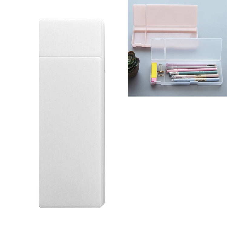 Simple Transparent Pencil Case Frosted Plastic Pencil Pens Storage Box Stationery Office Supplies