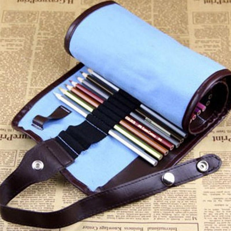 48 Hole Ethnic Style Pencil Case Stationery Canvas Pen Roll Up Bag Curtain Pencil Bag