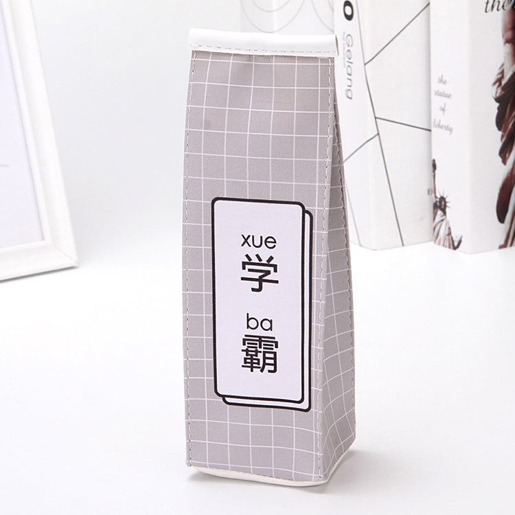 2 PCS Creative Simple Fun Text Milk Box Pen Small Fresh Male Female Students Pencil Bag Large Capacity Storage Stationery
