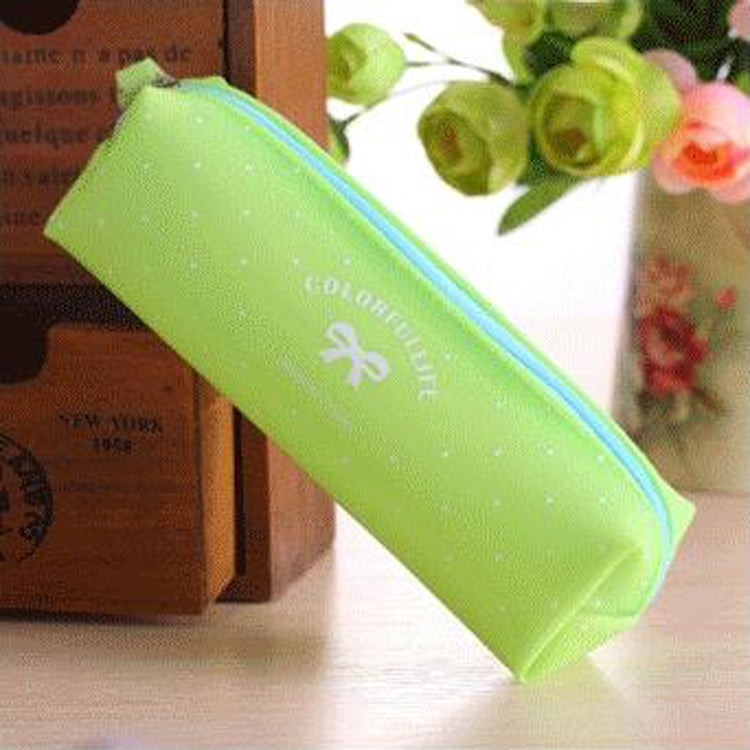 Cute Candy Color Bow Jelly Silicone Waterproof Pencil Case Stationery Storage Organizer Bag School Office Supply