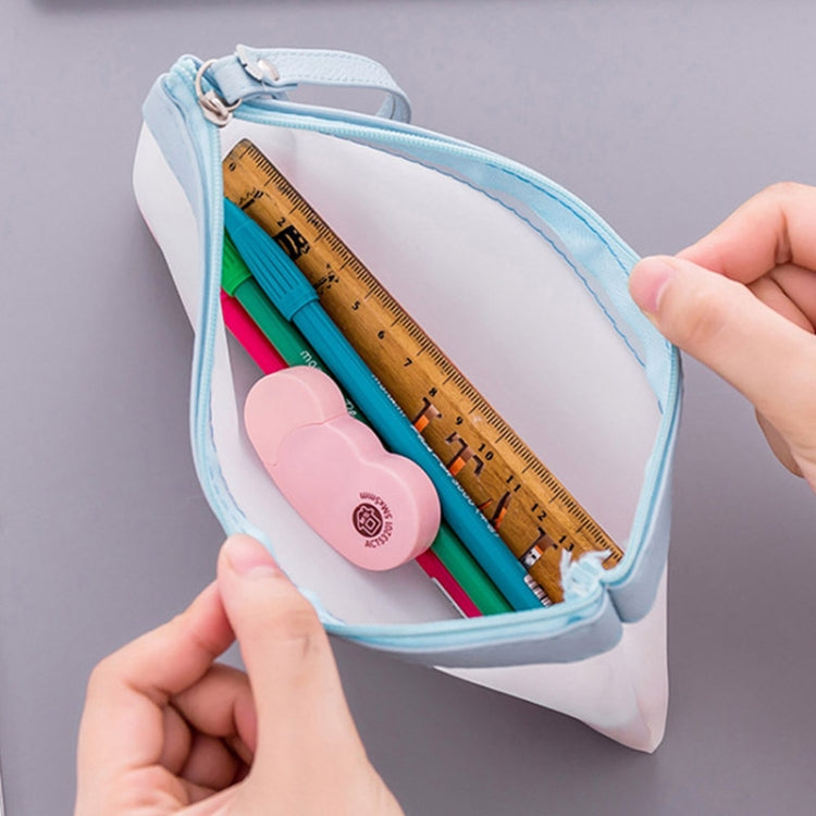 Creative Solid Color Transparent Scrub Pencil Bag Student Pencil Case Office School Supplies