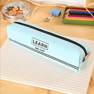 Simple Canvas Pencil-box Student School Pencil Case Office Stationery Storage Bag Small Items Bag