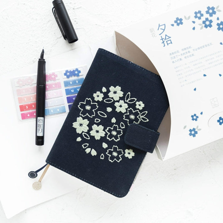 Sakura Theme Delicated Floral Journal Cover Standard A6 Paper Book Refilled Book, Size:Only A6 cloth cover