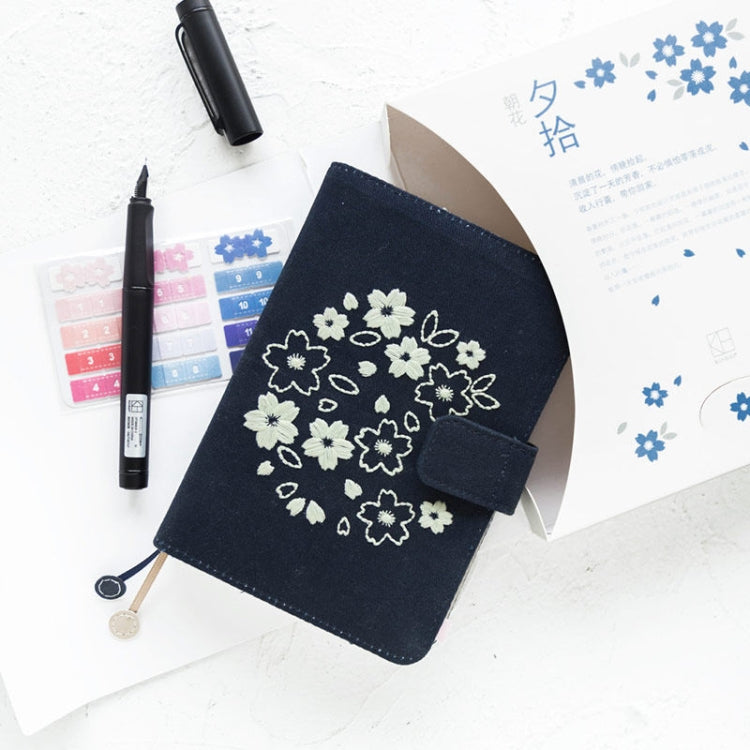 Sakura Theme Delicated Floral Journal Cover Standard A6 Paper Book Refilled Book, Size:Only A6 cloth cover