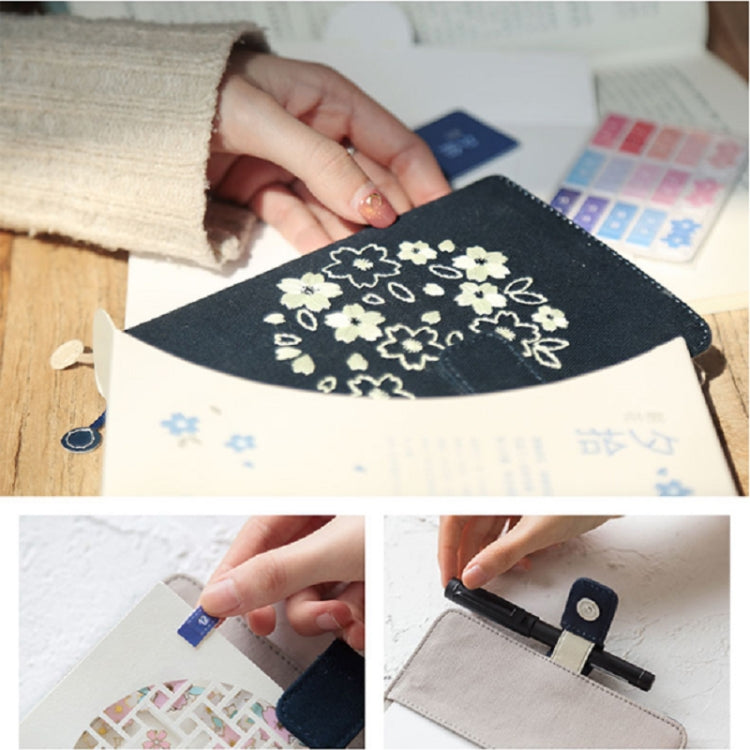 Sakura Theme Delicated Floral Journal Cover Standard A6 Paper Book Refilled Book, Size:Only A6 cloth cover