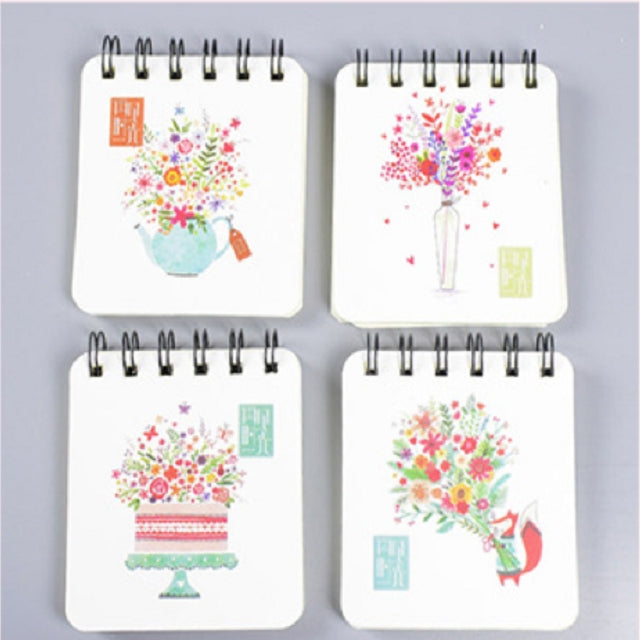 10 PCS 4F-NB Creative Coil Pocket Book with Small Notepad Fresh Retro Design Notebook, Color:Random delivery, Size:94x83mm