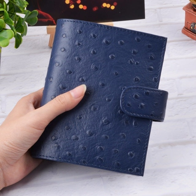 16B-LN107 Genuine Leather Planner A7 Size Loose Leaf Rings Notebook Mini Agenda Organizer Cowhide Diary Journal Sketchbook, Size:A7: 142x115mm