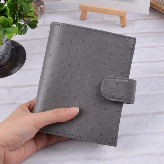 16B-LN107 Genuine Leather Planner A7 Size Loose Leaf Rings Notebook Mini Agenda Organizer Cowhide Diary Journal Sketchbook, Size:A7: 142x115mm