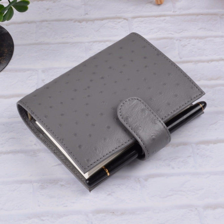 16B-LN107 Genuine Leather Planner A7 Size Loose Leaf Rings Notebook Mini Agenda Organizer Cowhide Diary Journal Sketchbook, Size:A7: 142x115mm
