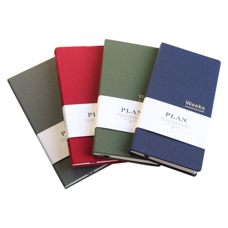 2 PCS Classic Hardcover Office School Weekly Planner Notebooks Stationery Personal Agenda Planner Organizer, Size:A6 18.9x9.4cm