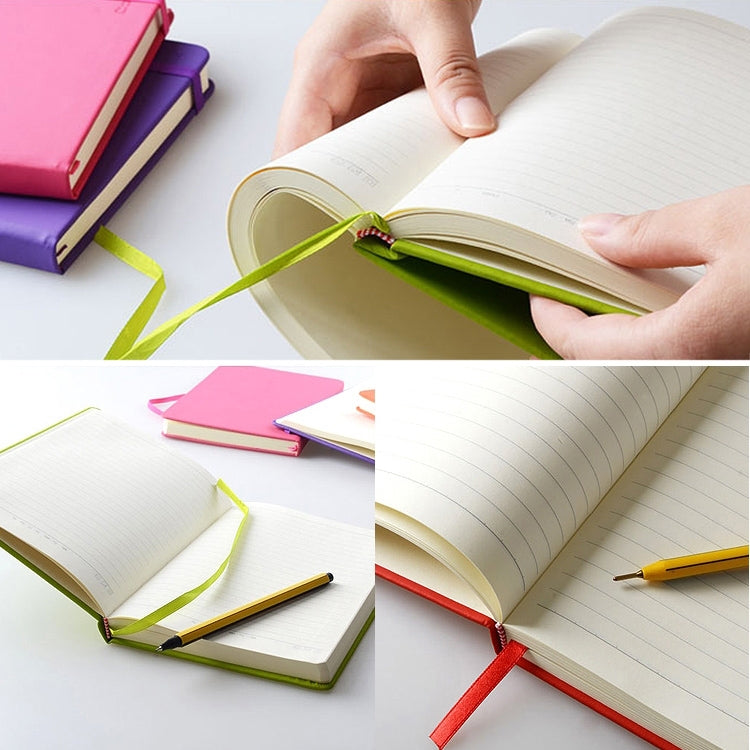 2 PCS 122sheets Notebook Thickened A5 Soft Leather Notepad Color Portable Diary Book Planners Office Stationery(Green)