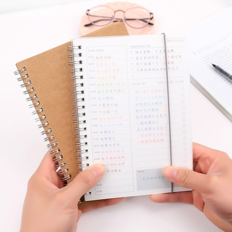 Notebook Planner Agenda Book Diary Kraft Mini Paper Notepad(Kraft paper cover)