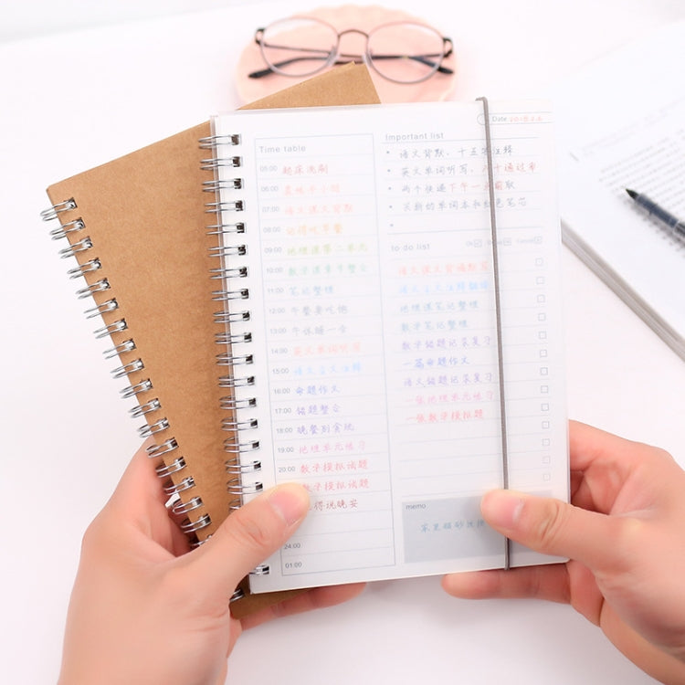 Notebook Planner Agenda Book Diary Kraft Mini Paper Notepad(Kraft paper cover)