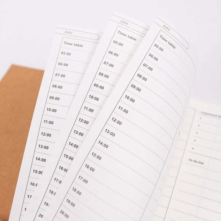 Notebook Planner Agenda Book Diary Kraft Mini Paper Notepad(Kraft paper cover)