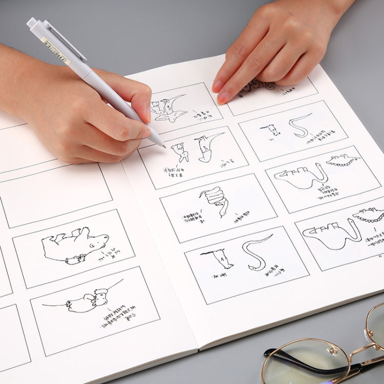 2 PCS 0928 Creative Movie Story Notebook Four Comic Painting Book Diary Book Sketch Book Stationery School Supplies, Size:A4