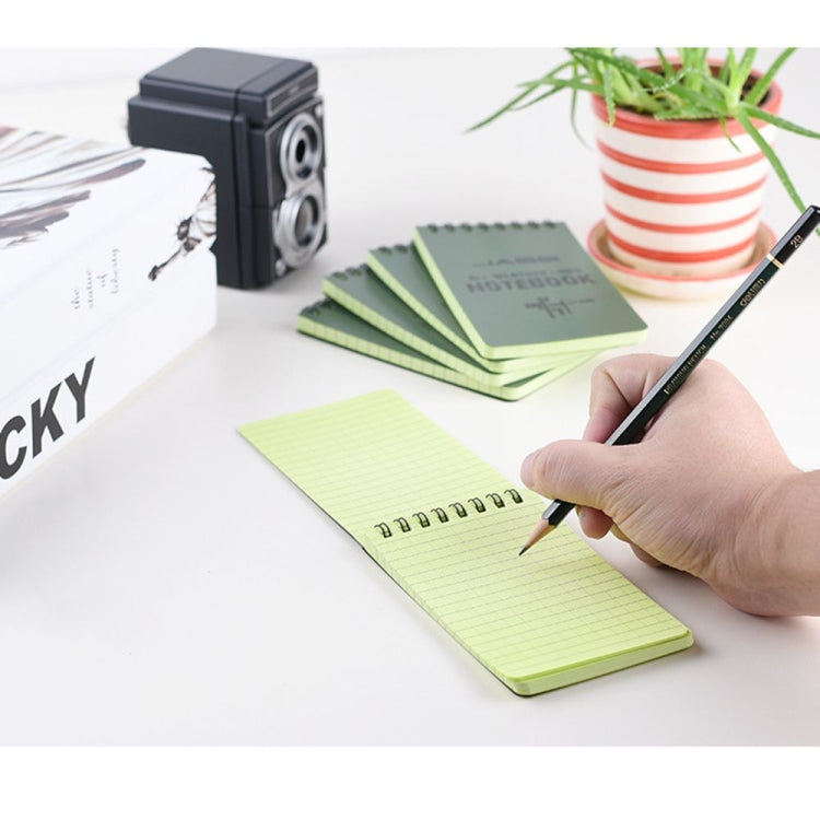 Foreign Language Learning Coil Book Green Waterproof Eye Protection Writing Paper Notebook