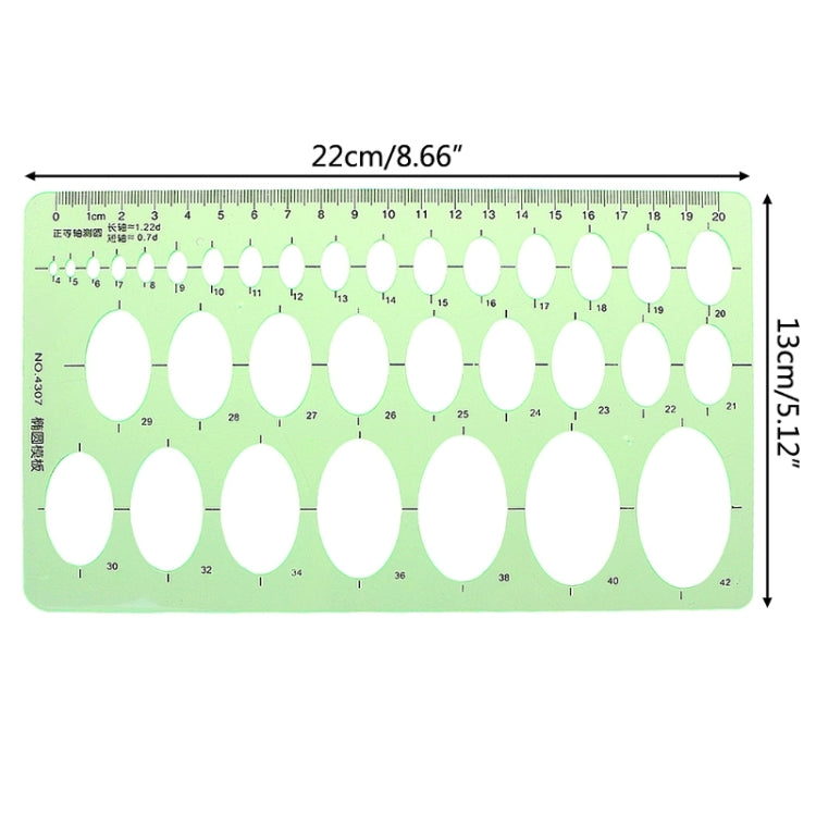 3 PCS Plastic Oval Geometric Ruler Stencil Measuring Tools