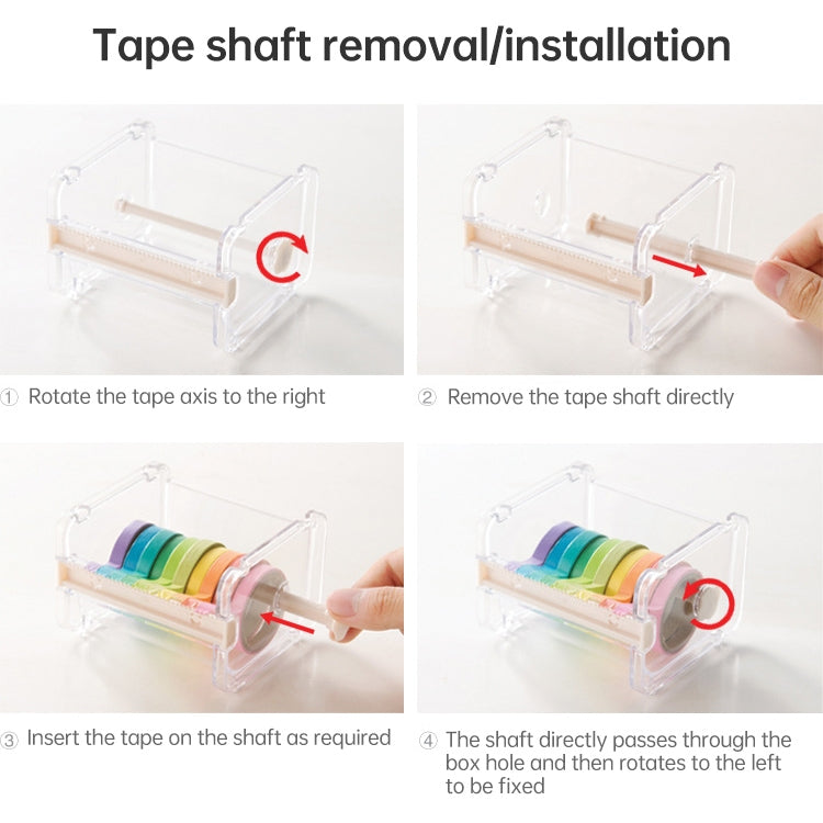 Tape Cutter Office Tape Dispenser Tape Storage Box, Size:10.3x9.1x7.1cm