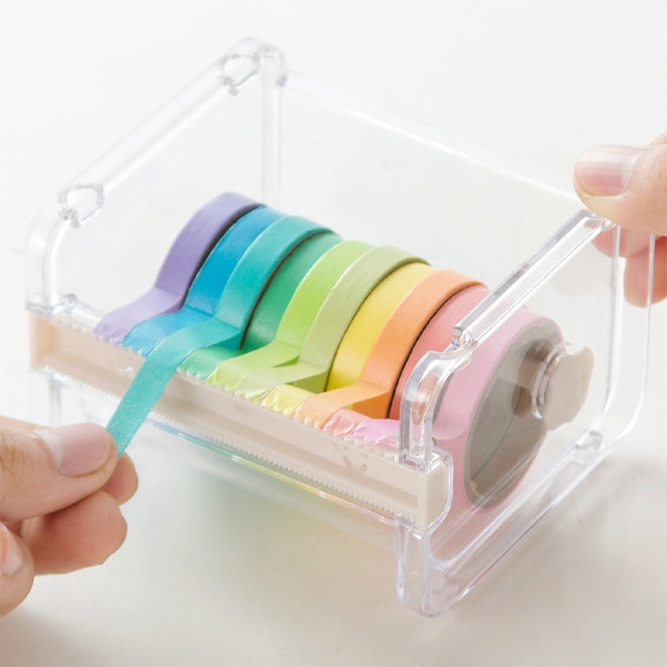 Tape Cutter Office Tape Dispenser Tape Storage Box, Size:10.3x9.1x7.1cm