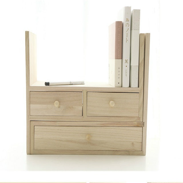 N098 Simple Creative DIY Wood Desk Sets Stationery Holder Magazine Make-up Organizer File Tray Bookshelves
