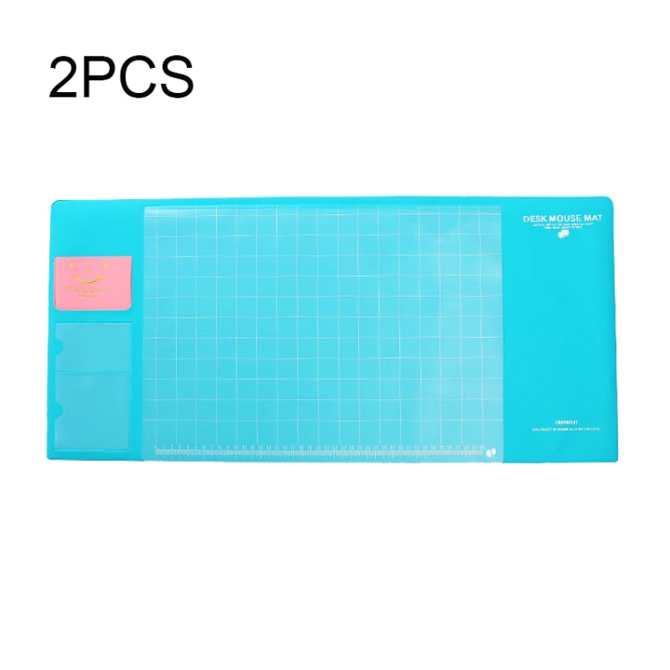 2 PCS Creative PVC Waterproof Multifunctional Desk Organizer Case Computer Keyboard Mouse Mat Set School Office Stationery Supplies