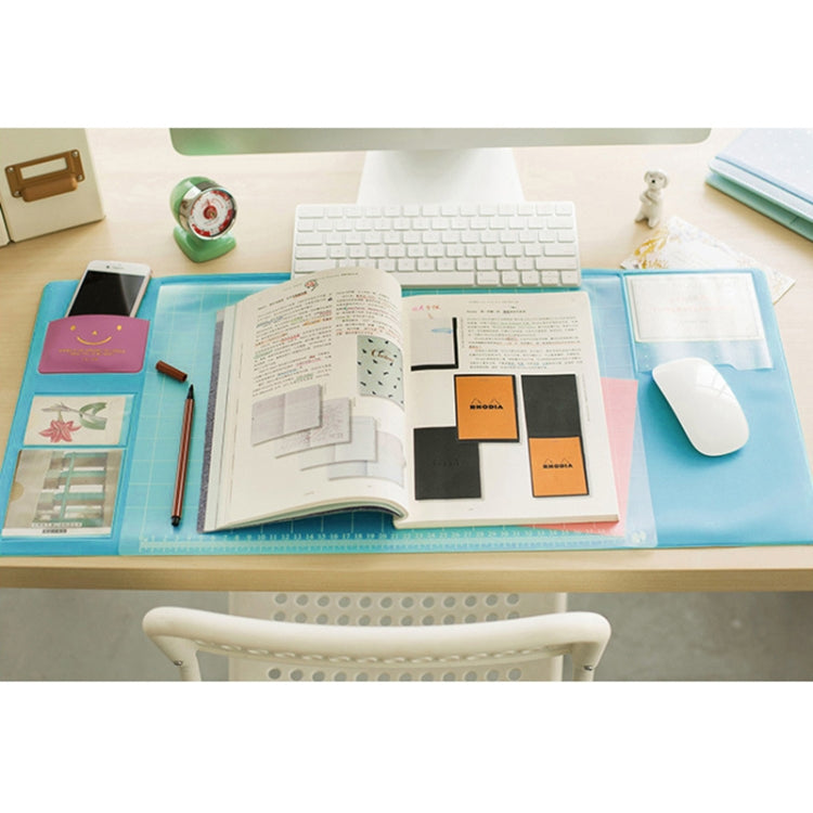 2 PCS Creative PVC Waterproof Multifunctional Desk Organizer Case Computer Keyboard Mouse Mat Set School Office Stationery Supplies