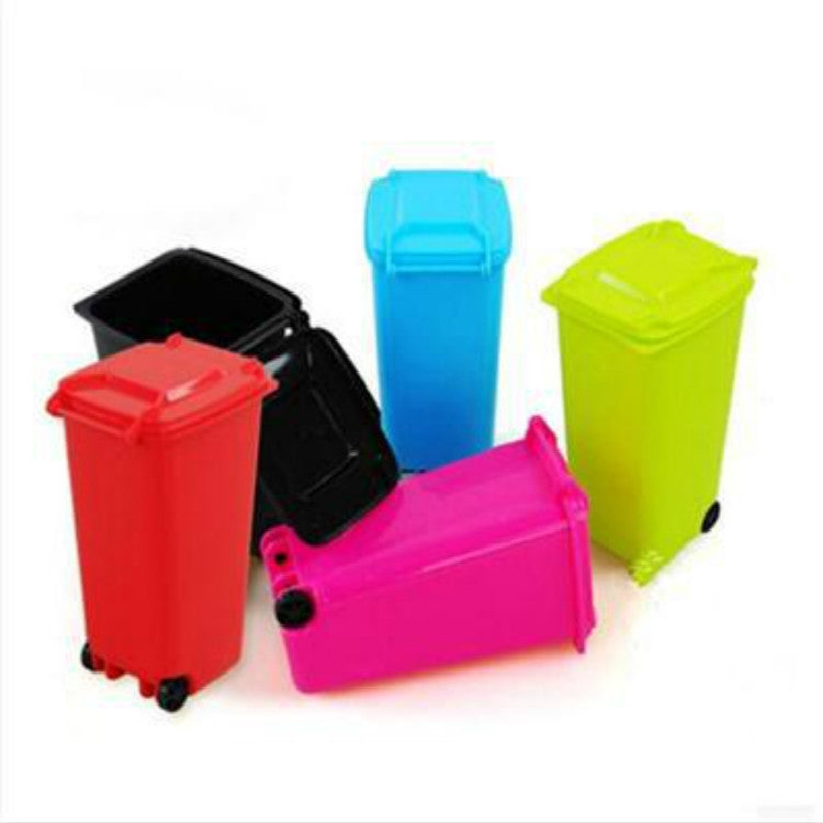 2 PCS Mini Desk Tidy Desktop Trash Can Stationery Organizer Pen Pot Holders