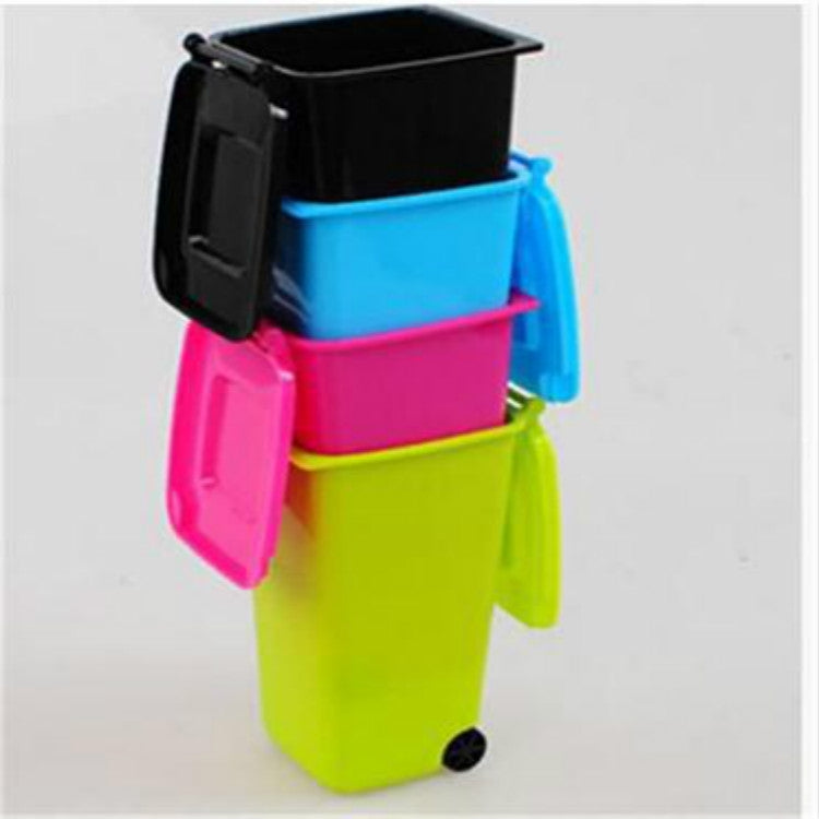 2 PCS Mini Desk Tidy Desktop Trash Can Stationery Organizer Pen Pot Holders
