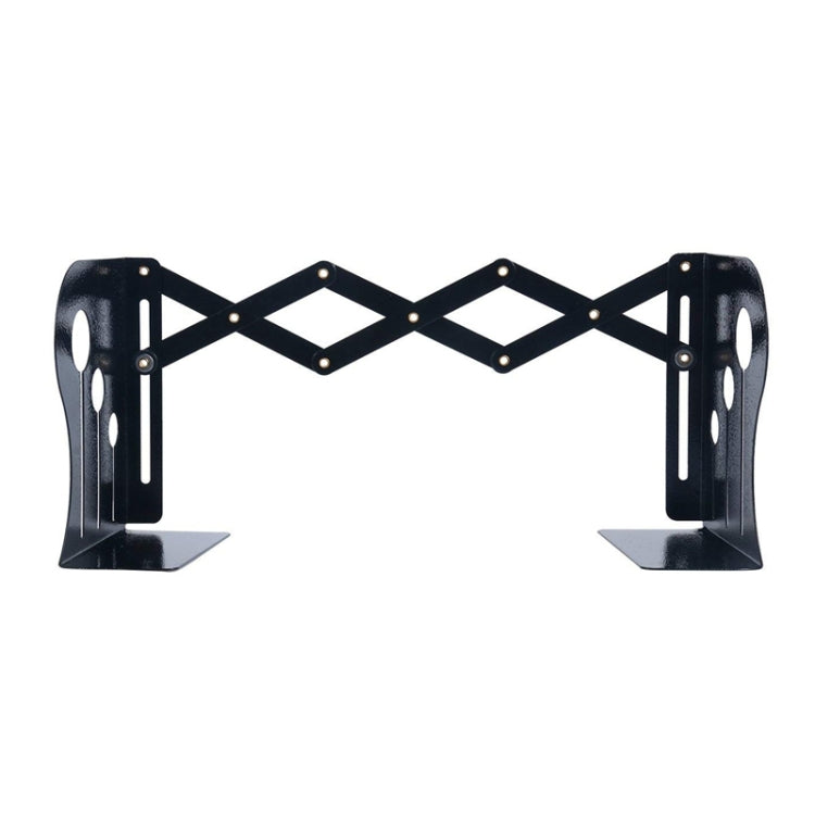 Bookends Iron Metal Adjustable Books Holder Stand Desk Heavy Duty Non Skid Bookend(Black)