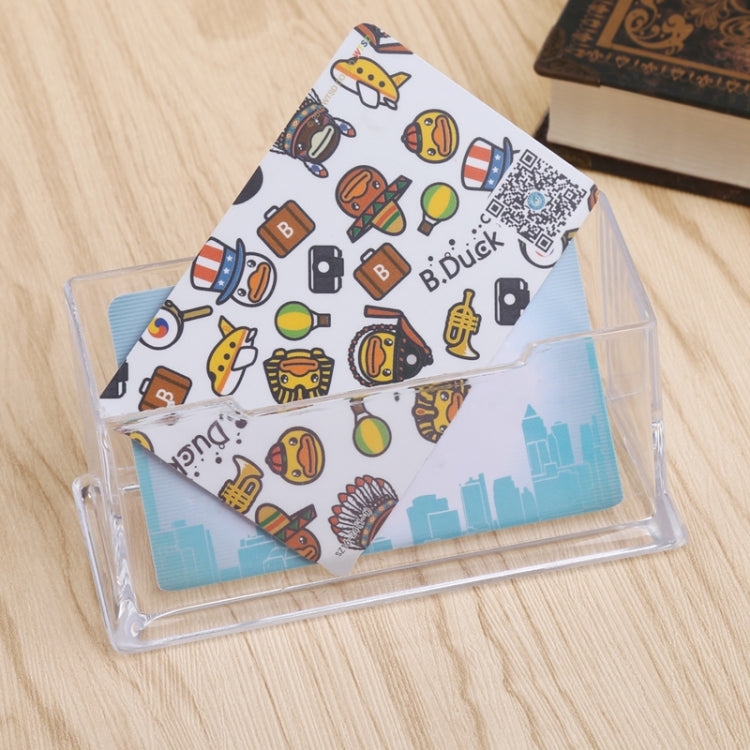 Clear Business Card Holder Desktop Office Acrylic Plastic Display Stand Rack