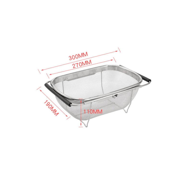 2 PCS Stainless Steel Foldingf Filter Kitchen Tools Drainage Household Retractable Vegetable Fruit Basket, Size:18x27x11cm