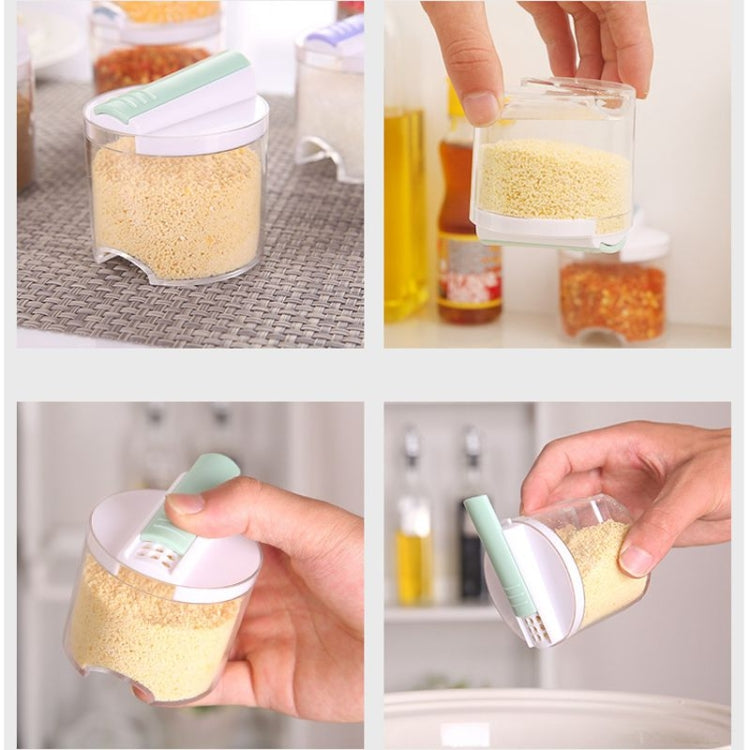 5 PCS Creative Transparent Seasoning Cans Kitchen Spice Rack Condiment Bottles Pepper Shakers Box