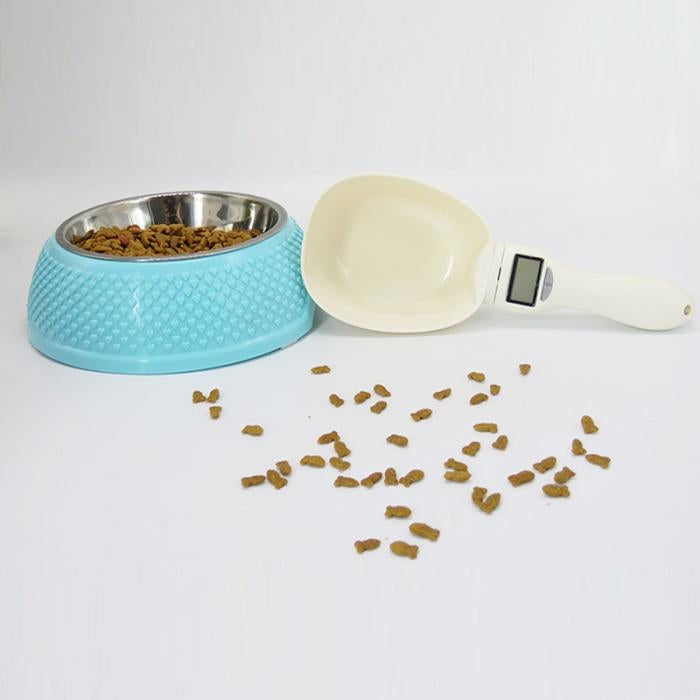 Portable Pet Food Electronic Weighing Measuring Spoon Cat Dog Food Measuring Spoon(White 250ml)