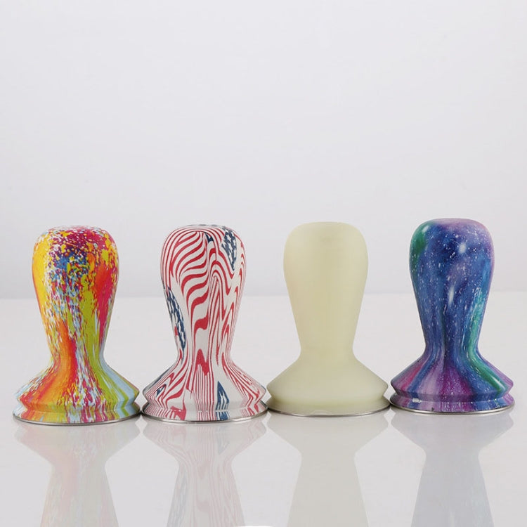 58mm Coffee Tamper Coloured Silicone Frosted Handle Coffee Hammer 304 Stainless Steel Powder Press Coffee Accessories Starry Sky